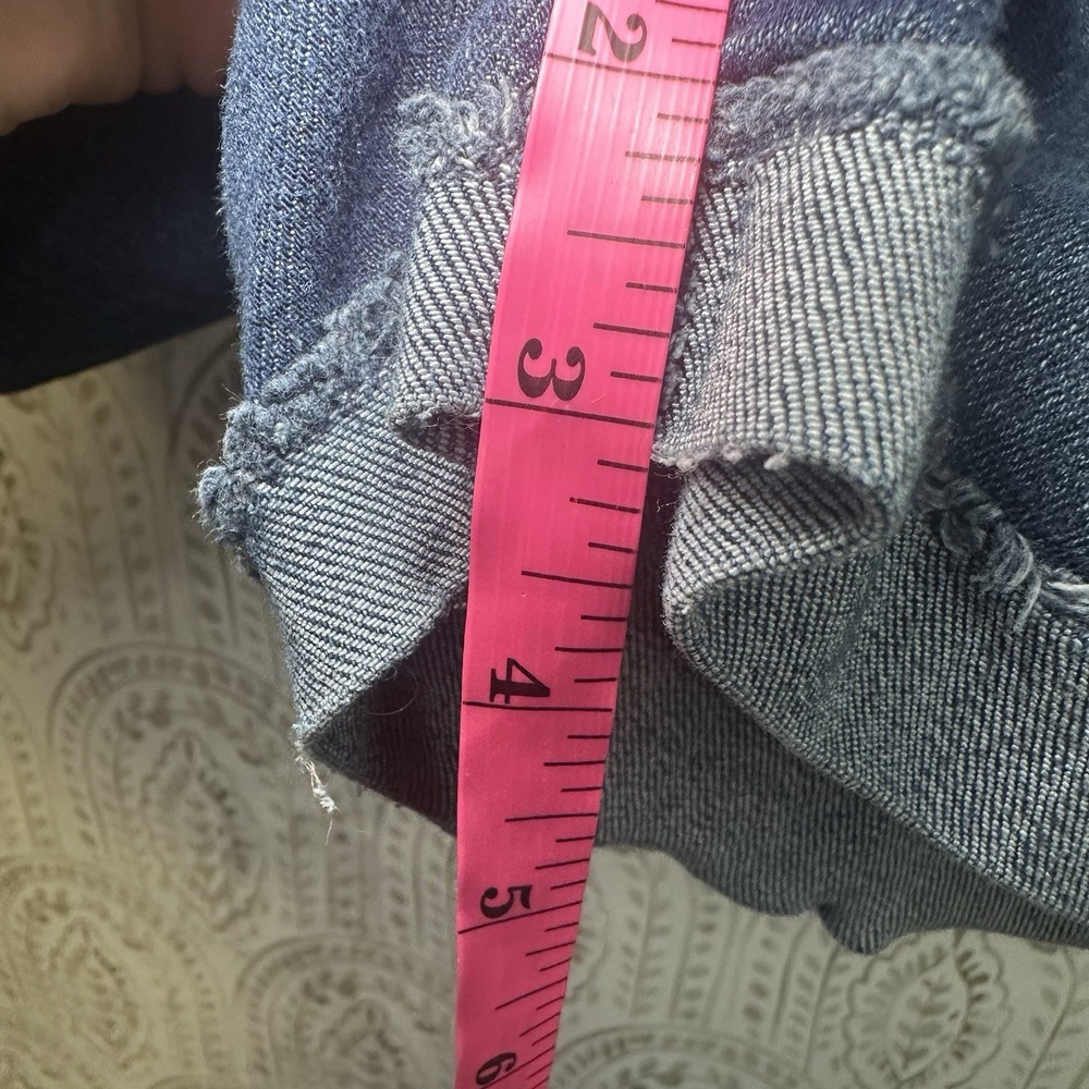 Signature by Levi Strauss Dark Blue Distressed Denim Jean Shorts - Picture 6 of 10